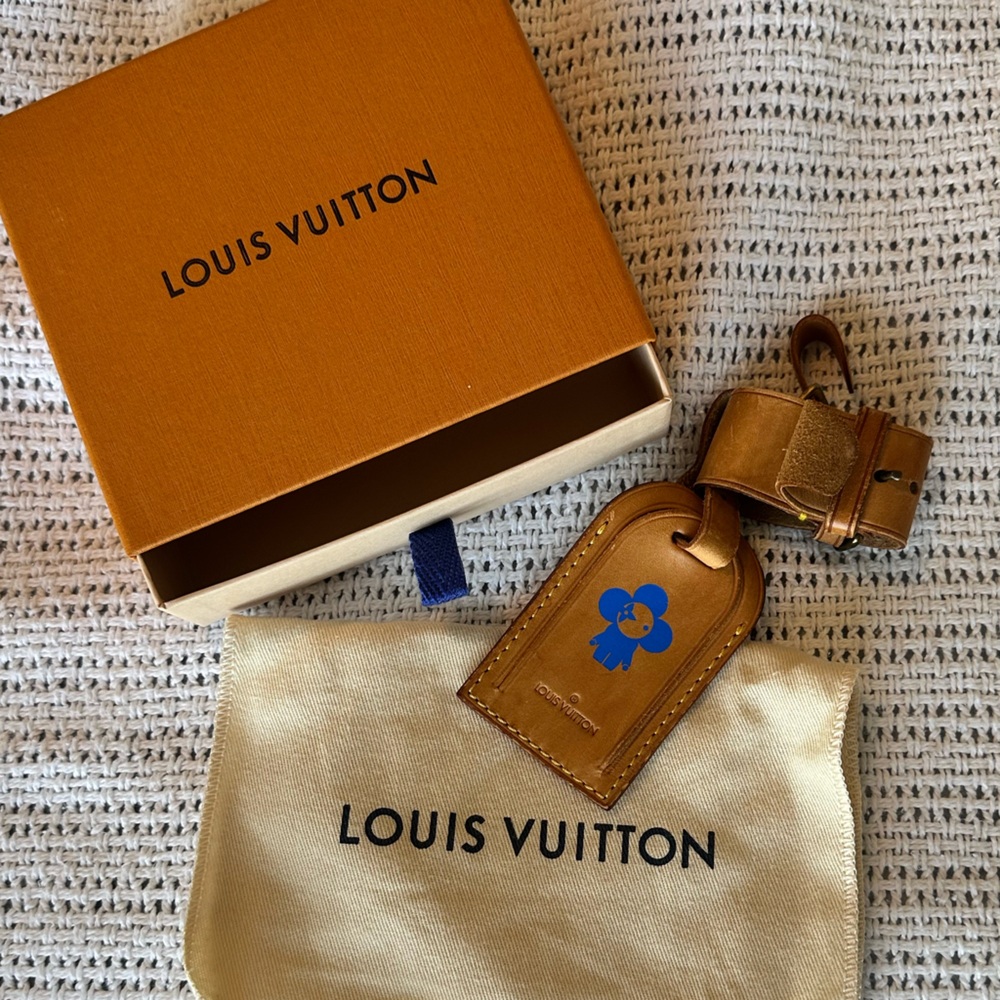 Louis Vuitton Tan Luggage Tag with Box